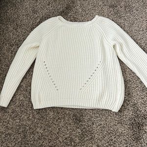White knitted sweater